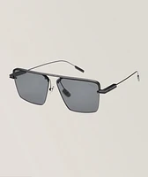 Geometric Smoked Lens Sunglasses