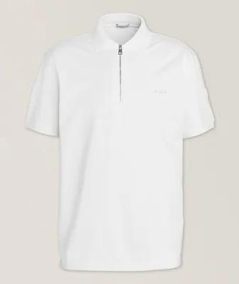 Jersey Cotton Quarter-Zip Polo
