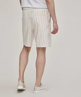 Striped Linen-Cotton Bermuda Shorts