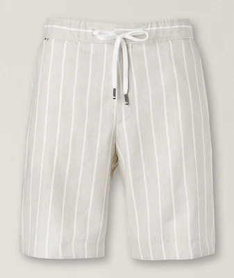 Striped Linen-Cotton Bermuda Shorts