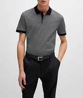 Two-Tone Monogram Mercerized Cotton Polo