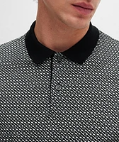 Two-Tone Monogram Mercerized Cotton Polo