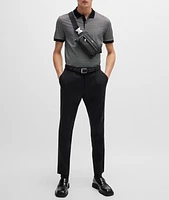 Two-Tone Monogram Mercerized Cotton Polo