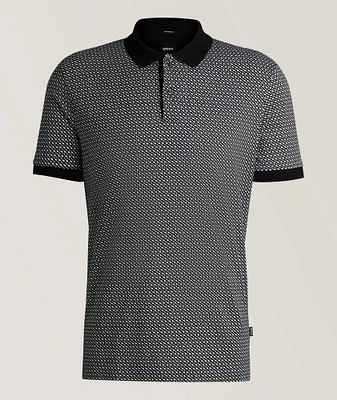 Two-Tone Monogram Mercerized Cotton Polo