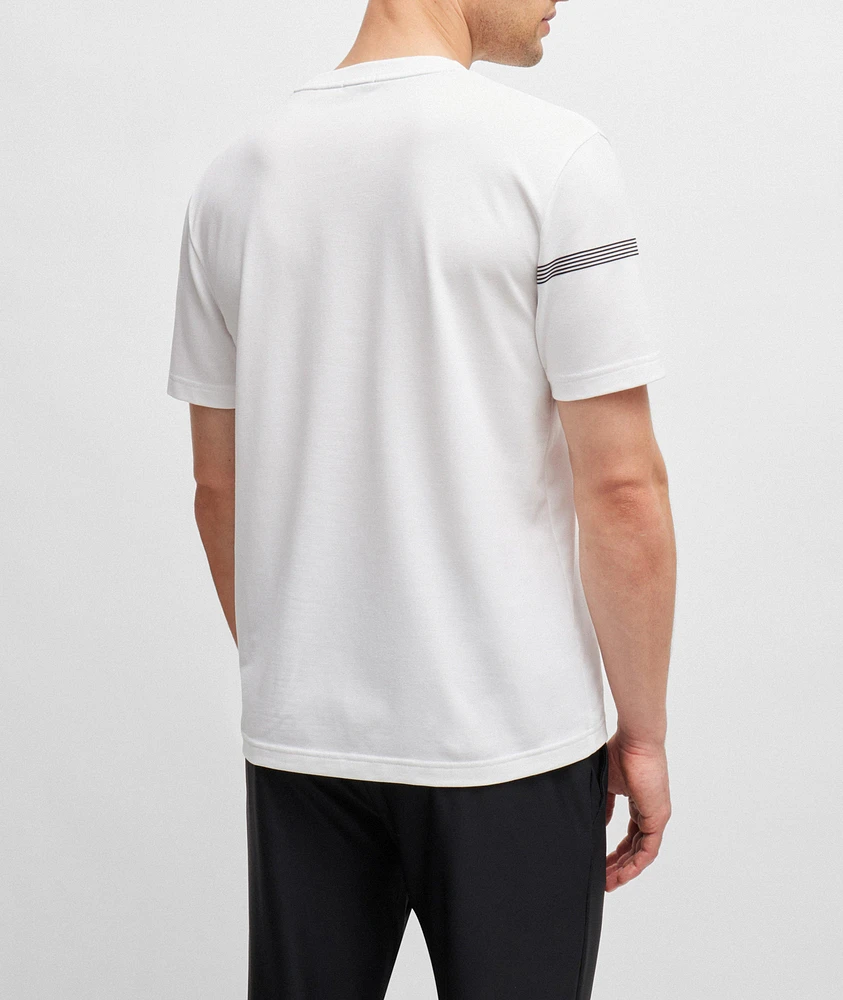 Branded Stripe Active Stretch Cotton-Blend T-Shirt