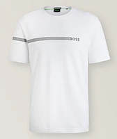 Branded Stripe Active Stretch Cotton-Blend T-Shirt