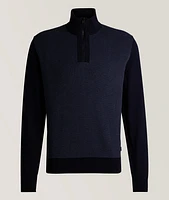 BLACK HERITAGE Collection Virgin Wool Quarter-Zip Sweater