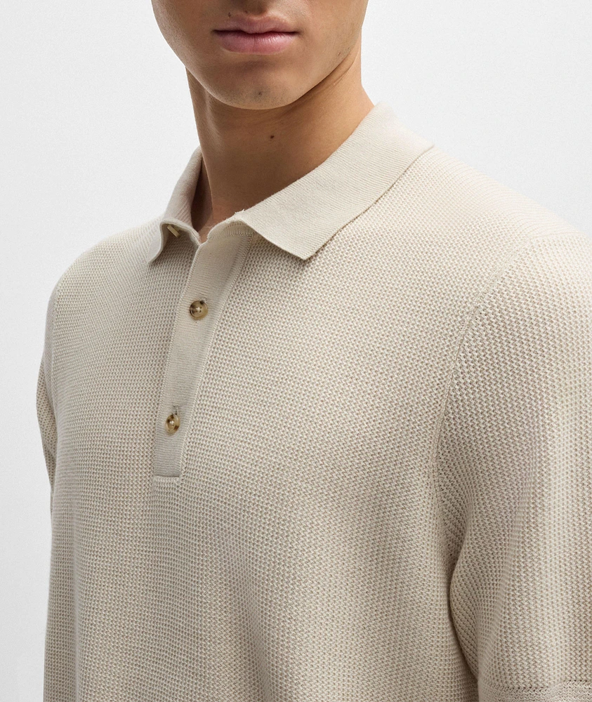 Ribbed Cotton-Lyocell Polo