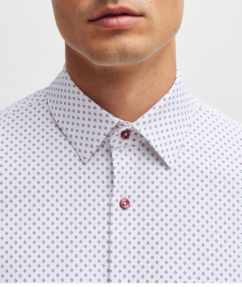 Hank Printed Performance-Stretch Sport Shirt