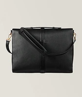 T-Buckle Leather Briefcase