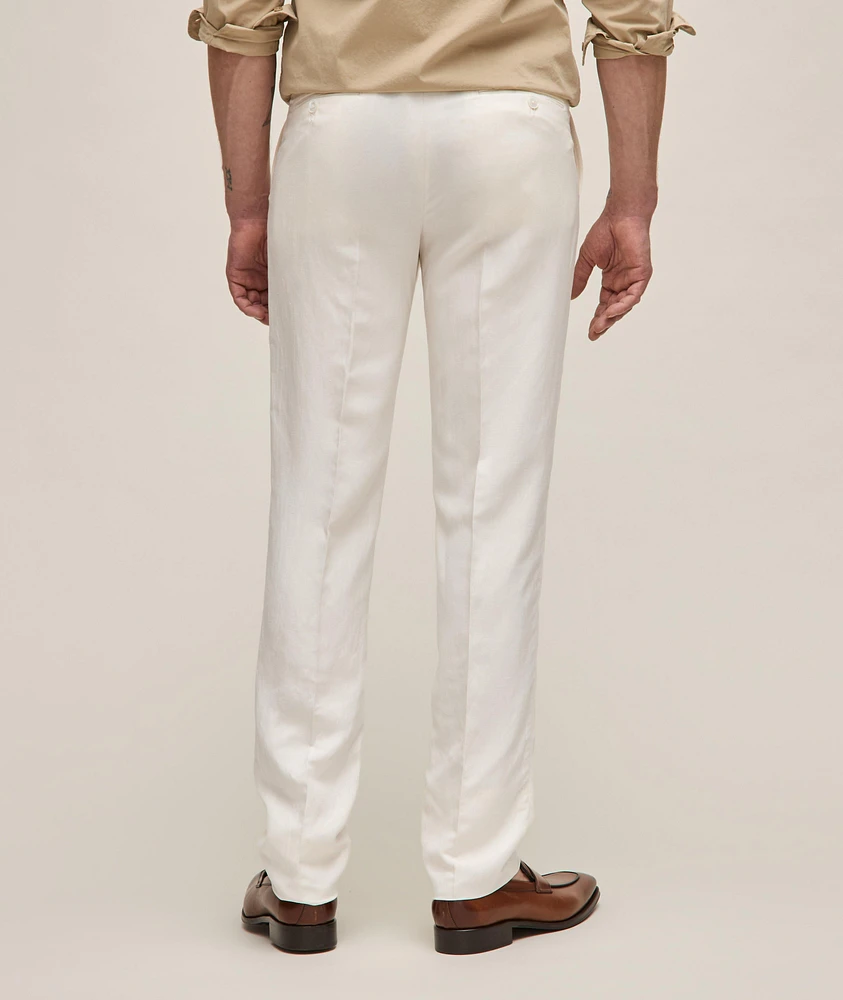 Silk-Linen Creased Pants