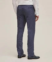 Gregory Narrow Striped Linen Pants