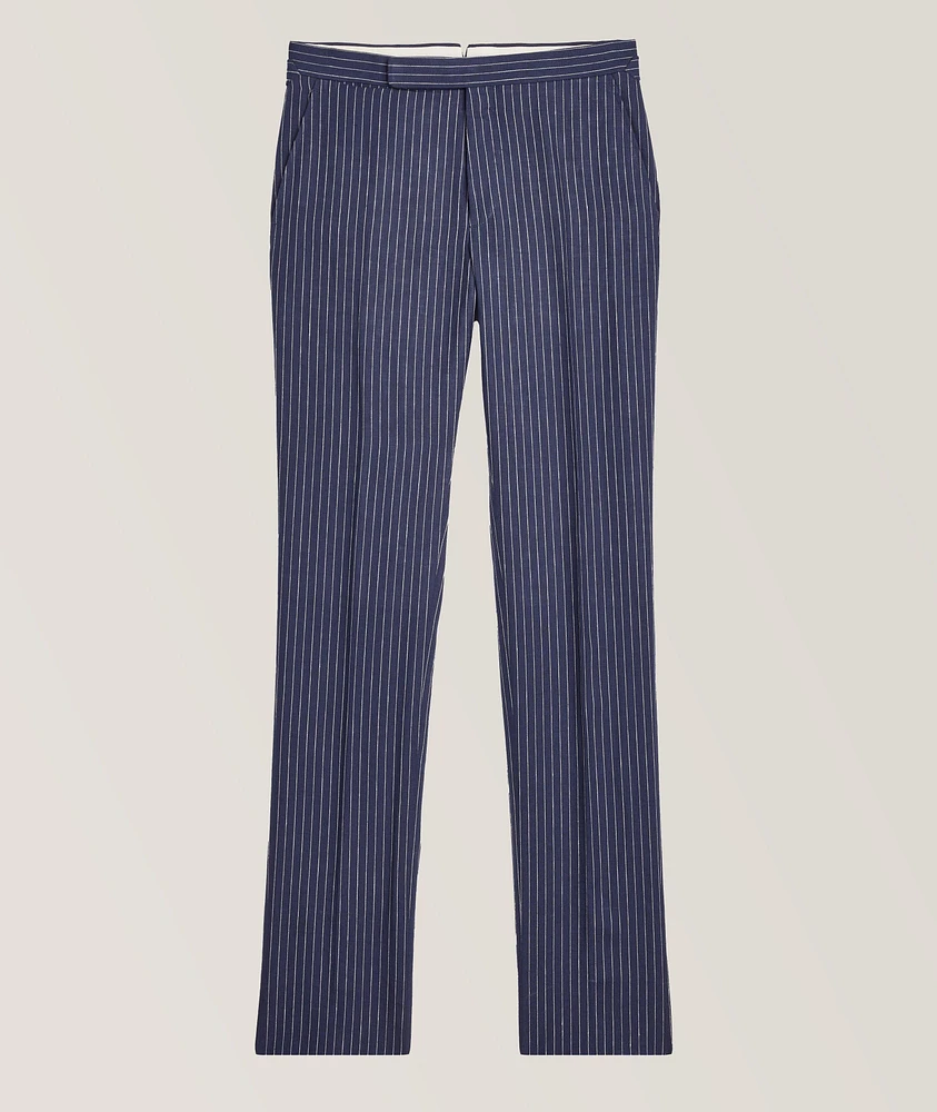 Gregory Narrow Striped Linen Pants