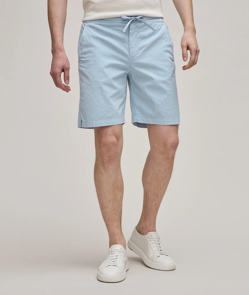 Sergio Stretch-Cotton Seersucker Shorts