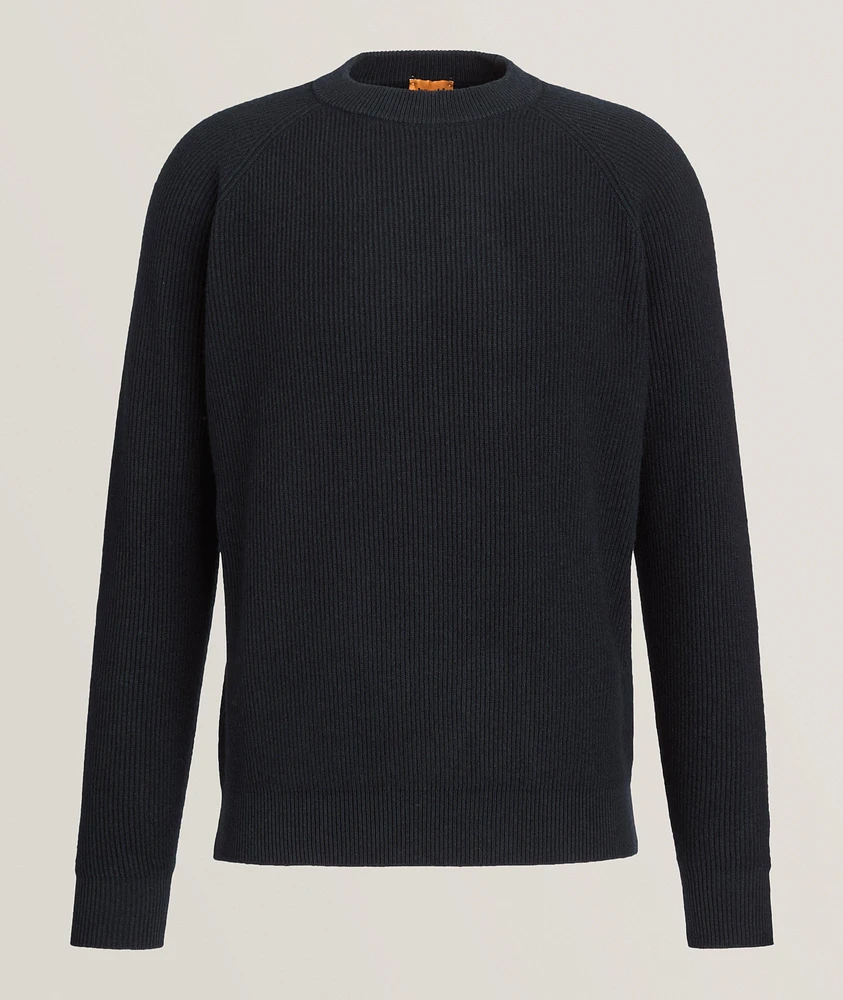 Ribbed Merino Wool-Blend Crewneck Sweater