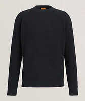 Ribbed Merino Wool-Blend Crewneck Sweater