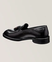 Brushed Leather Tassel Loafers