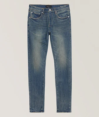 P001 Stretch-Cotton Crackle Denim Jeans