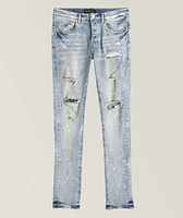 P001 Distressed Paint Splattered Jeans