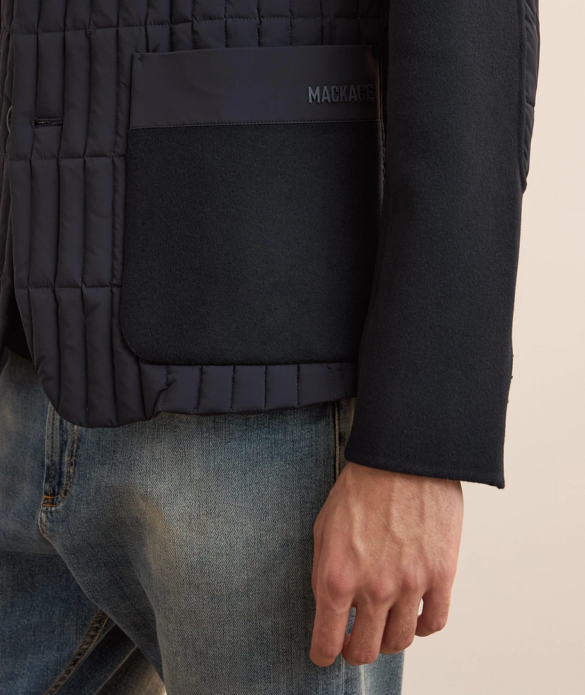 John Mixed-Media Quilted Jacket