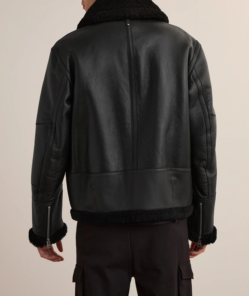 Atlas Shearling & Leather Aviator Jacket