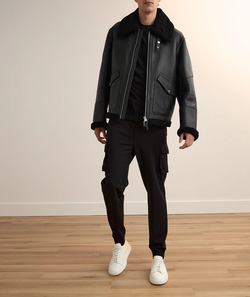Atlas Shearling & Leather Aviator Jacket