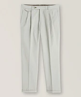 Serpo Shaped Fit with Slim-Fit Leg Stretch Cotton Pleated Pants