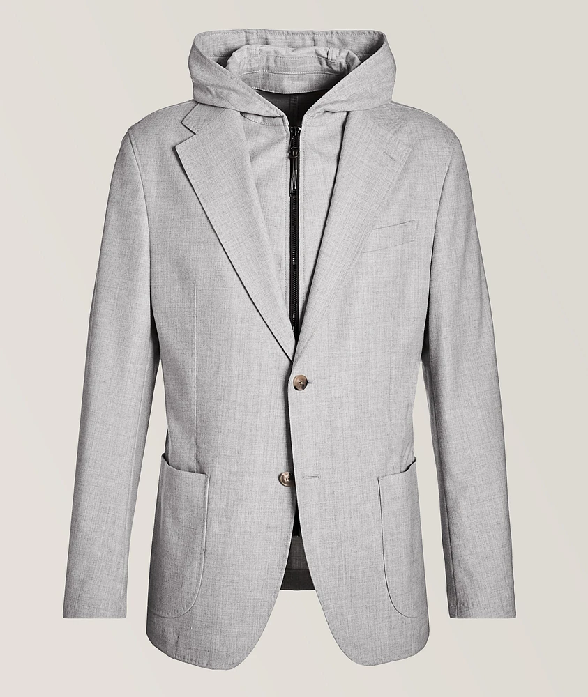 Gilo Stretch-Wool Blend Insert Sport Jacket