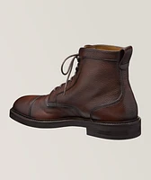 Burnished Pebbled Leather Boots
