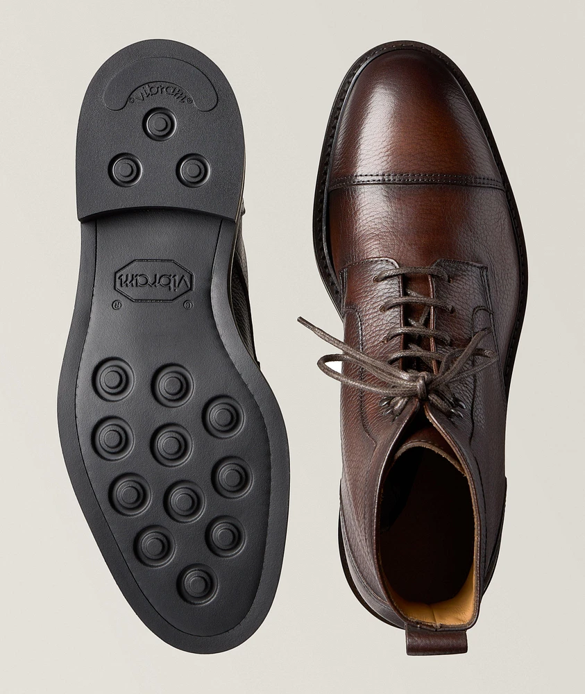 Burnished Pebbled Leather Boots