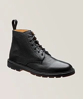 Pebbled Leather Lace-Up Boots