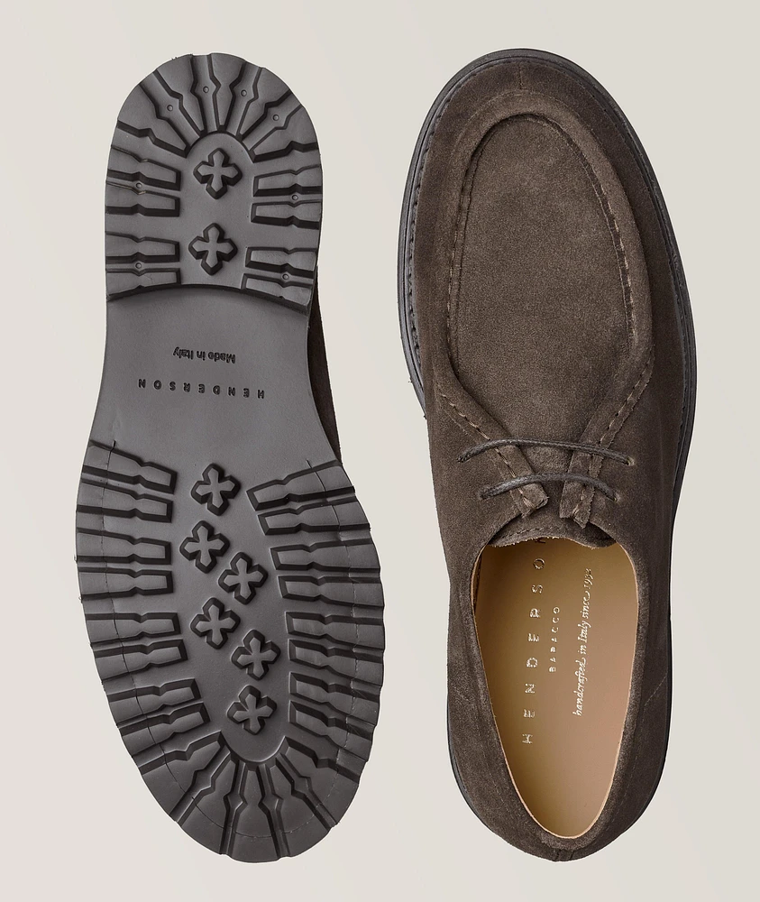 Suede Moc Toe Derbies