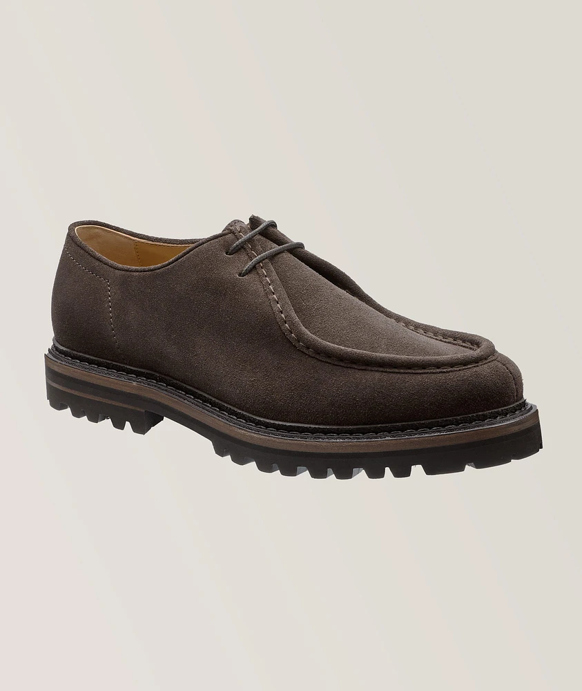 Suede Moc Toe Derbies