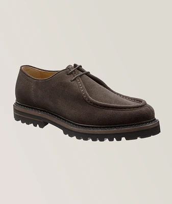 Suede Moc Toe Derbies