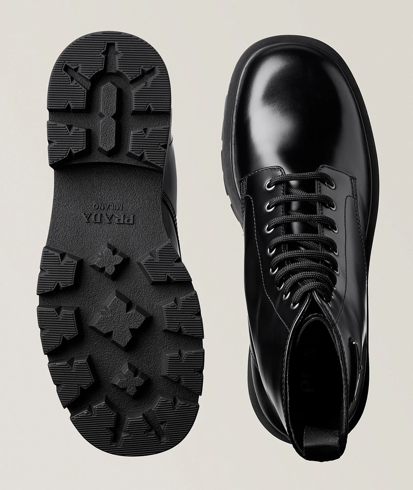 Monolith Polished Leather Lug Boots