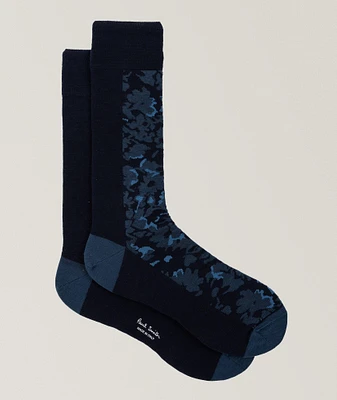 Floral Stretch Cotton Dress Socks
