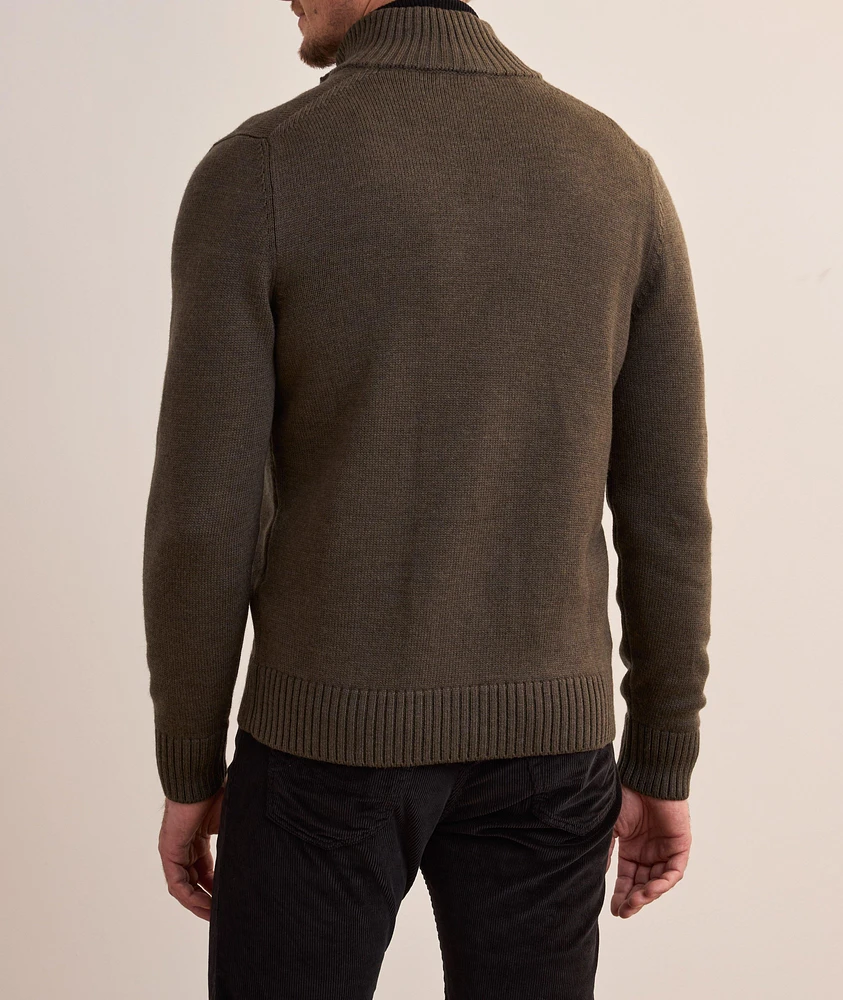 Herringbone Virgin Wool Cardigan