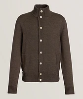 Herringbone Virgin Wool Cardigan