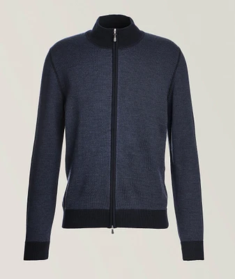 Birdseye Virgin Wool Full-Zip Sweater