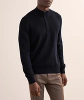 Wool-Blend Half-Zip Sweater