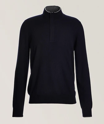 Wool-Blend Half-Zip Sweater
