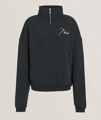 Embroidered Logo Quarter-Zip Sweater
