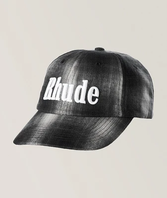 Plaid Embroidered Logo Baseball Cap