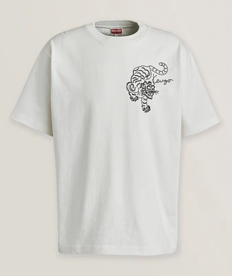 Cotton Embroidered Tiger T-Shirt