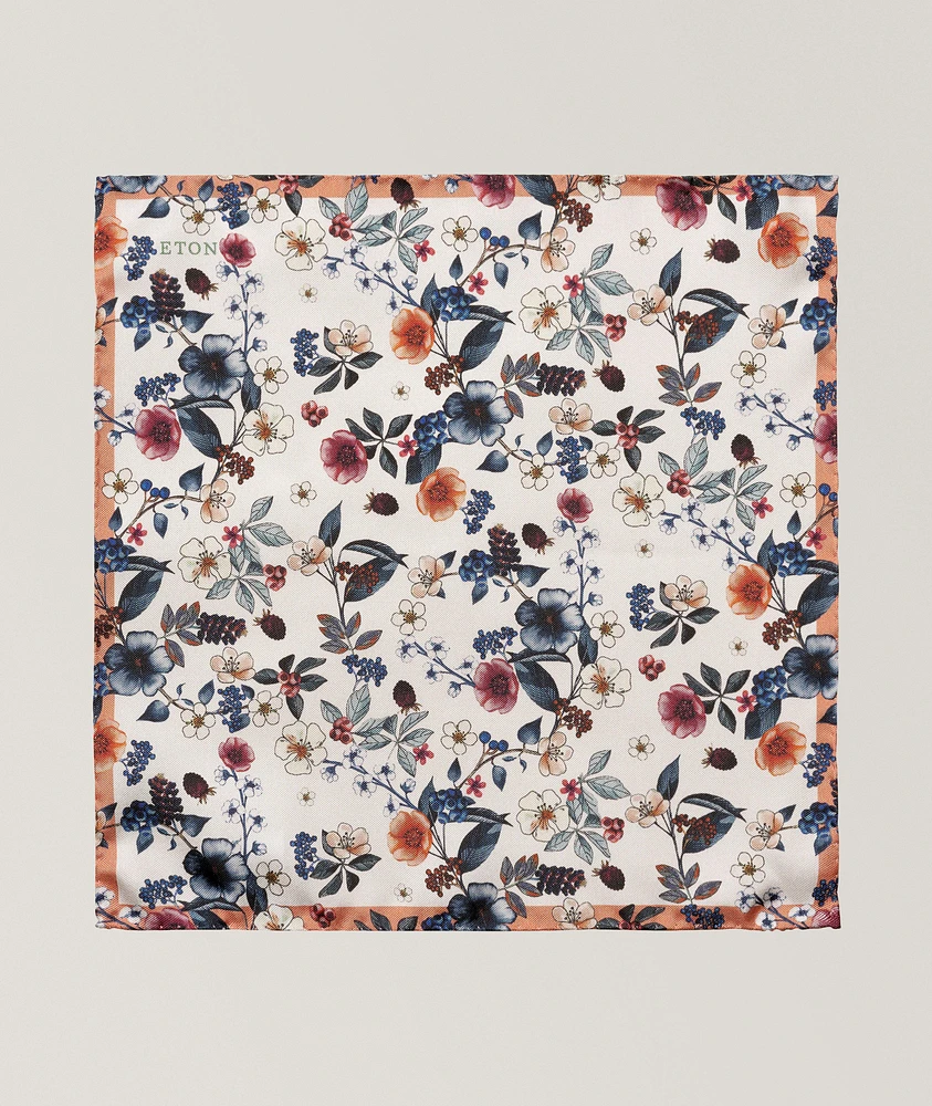 Floral Silk Twill Pocket Square