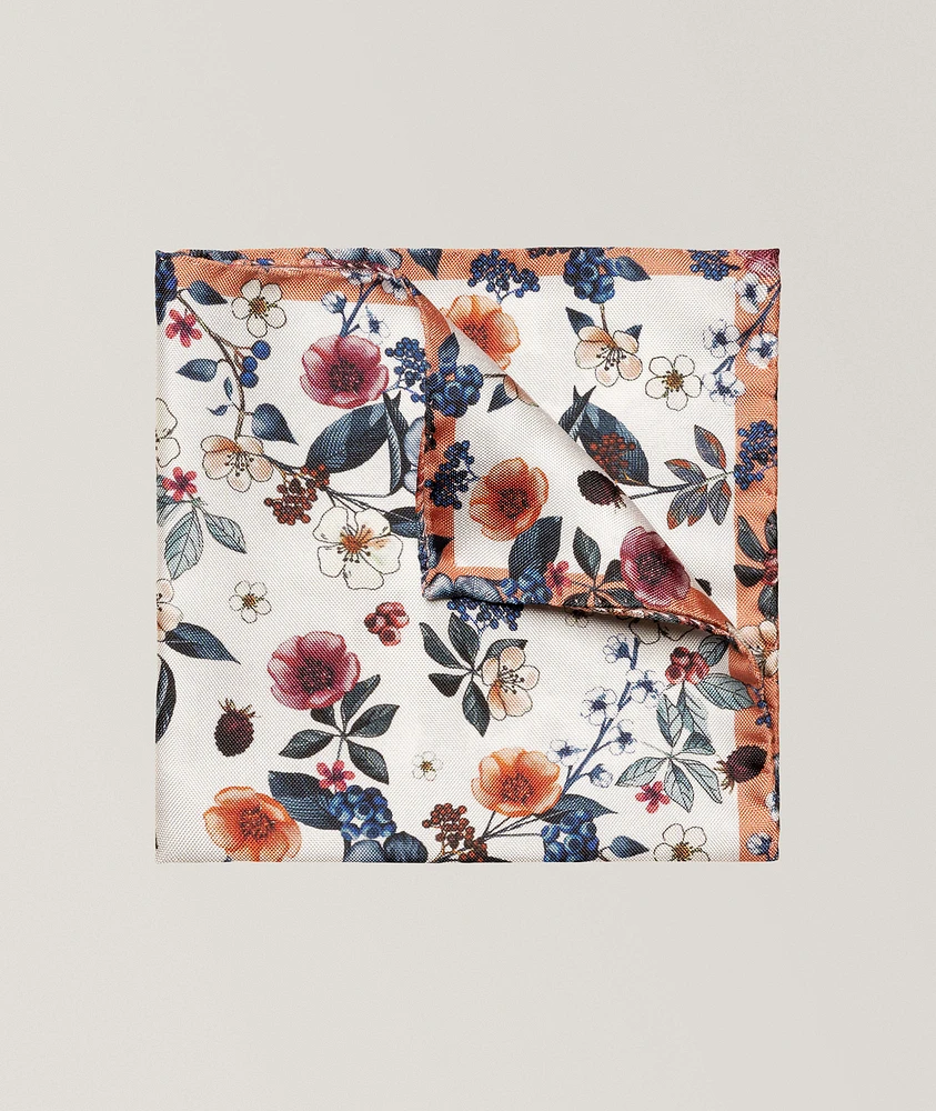 Floral Silk Twill Pocket Square