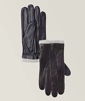 Touchscreen-Compatible Leather & Cashmere Gloves