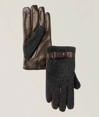 Touchscreen-Compatible Leather & Cashmere Gloves