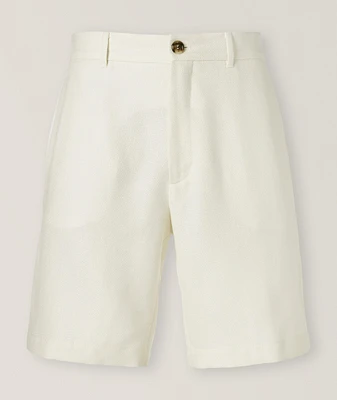Herringbone Textured Bermuda Shorts