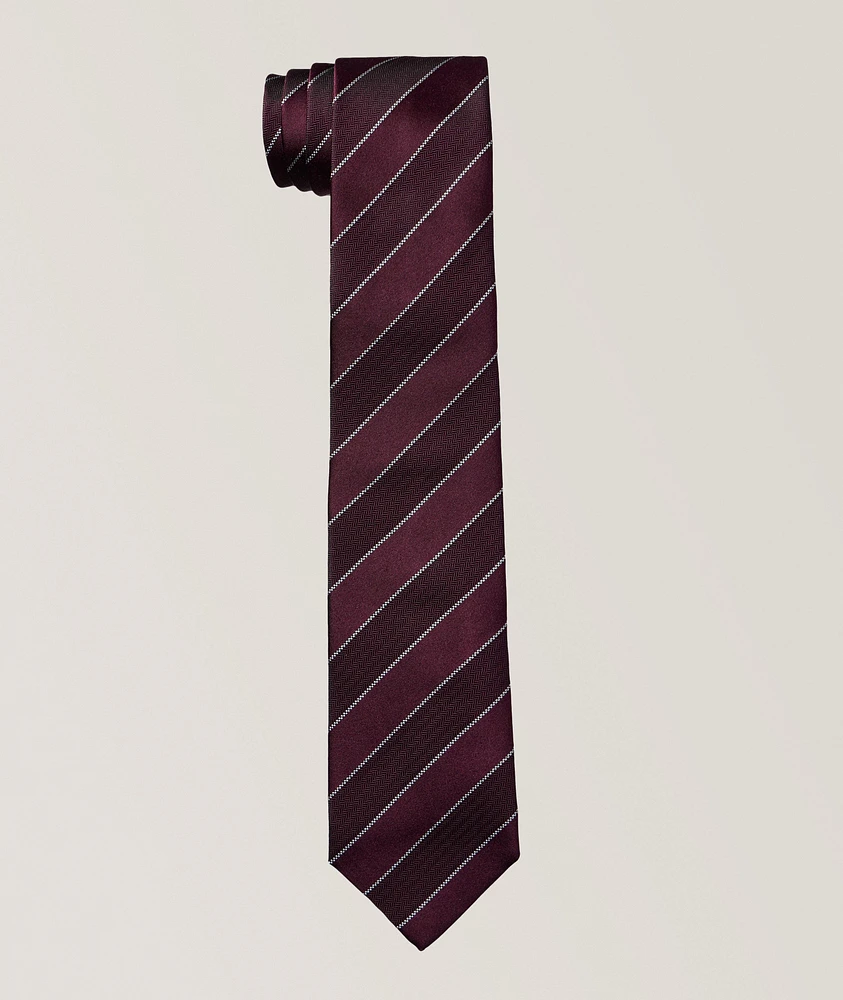 Herringbone Stripe Silk Tie 
